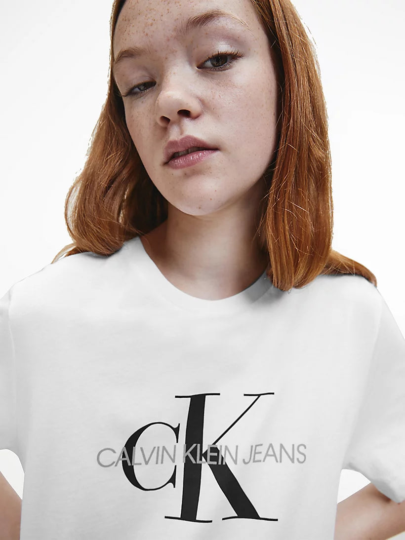 CK Kids Unisex Tee Monogram Print White