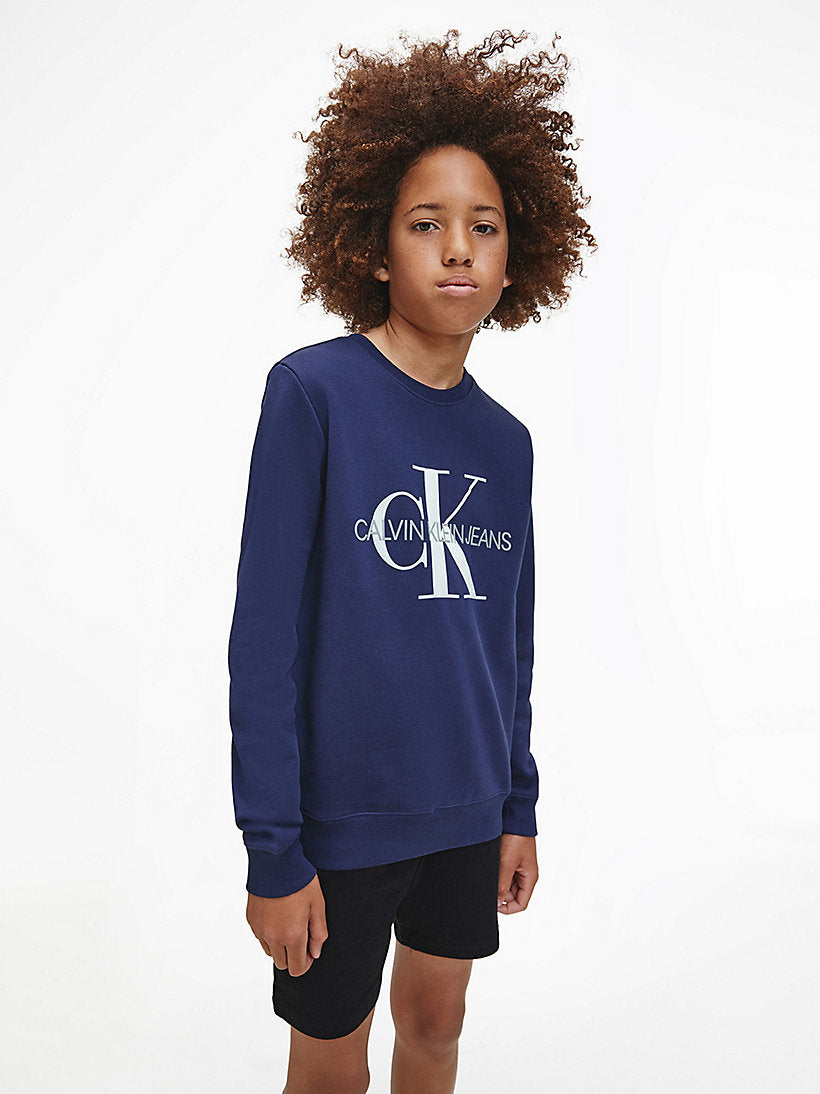 CK Kids Unisex Sweater Monogram Print Navy