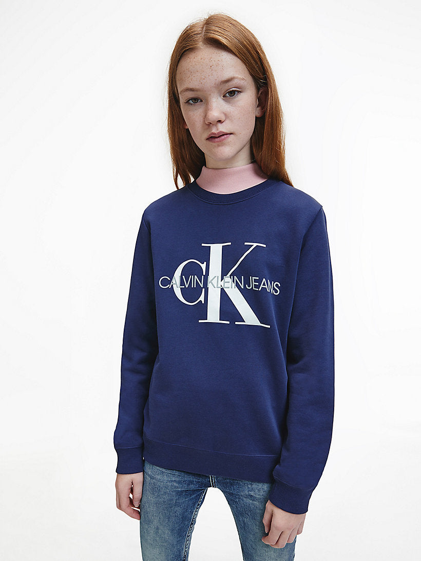 CK Kids Unisex Sweater Monogram Print Navy