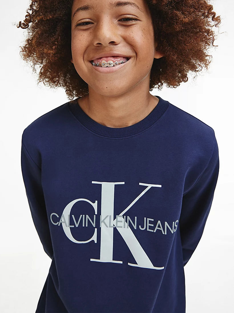 CK Kids Unisex Sweater Monogram Print Navy