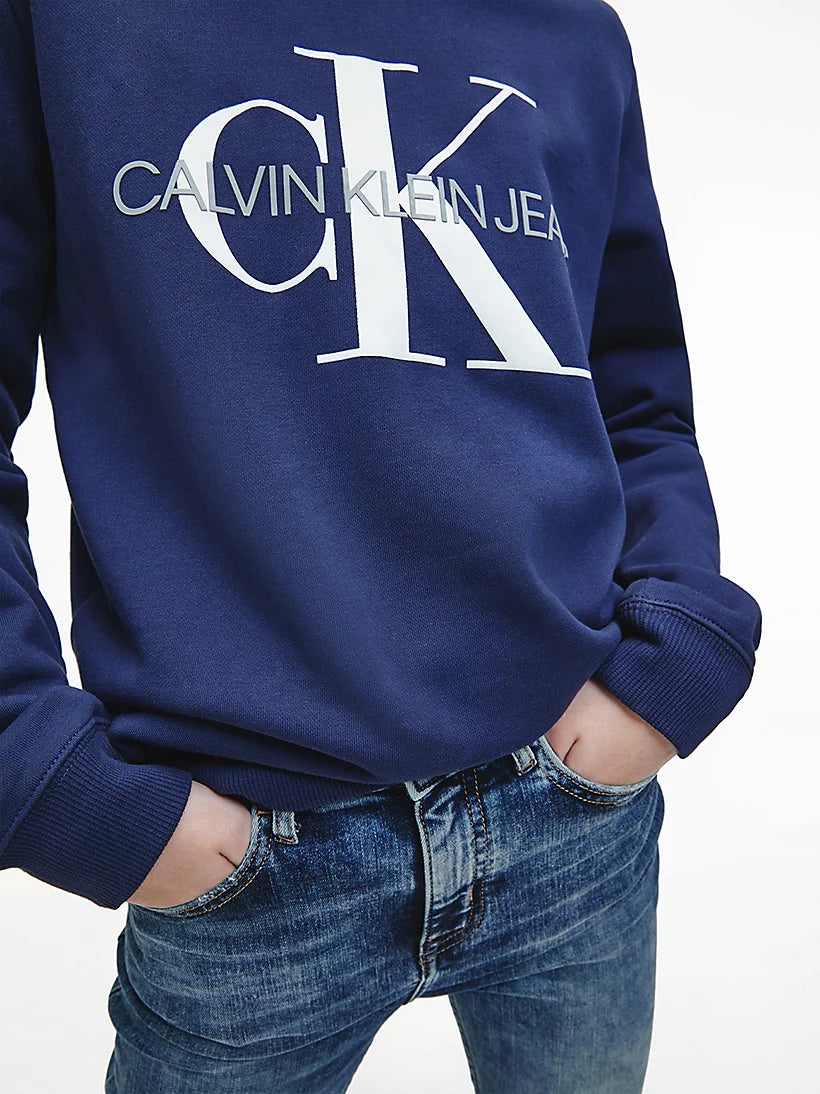 CK Kids Unisex Sweater Monogram Print Navy