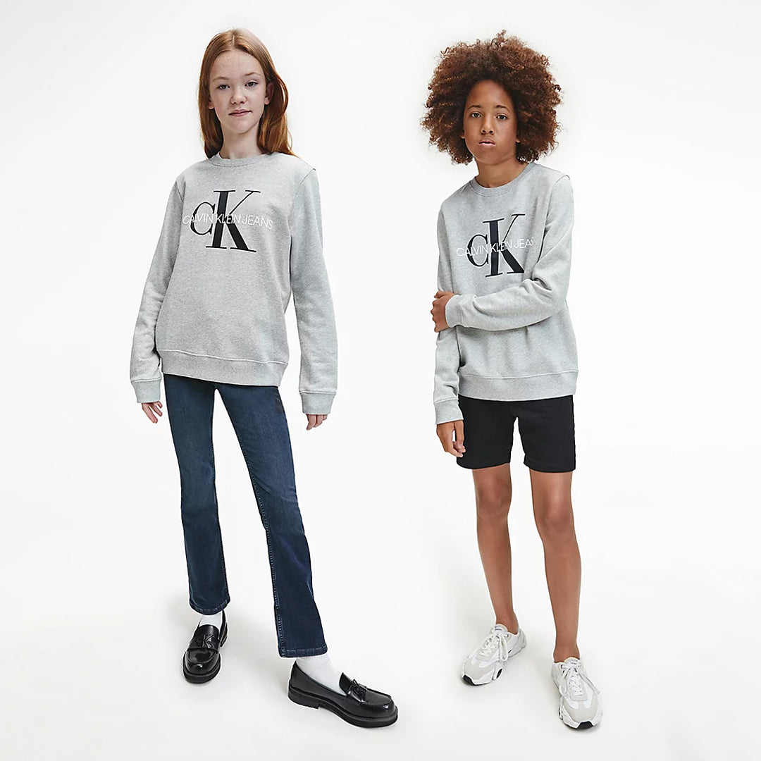 CK Kids Unisex Sweater Monogram Print Grey