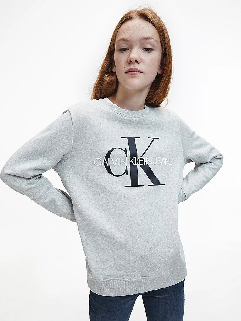 CK Kids Unisex Sweater Monogram Print Grey