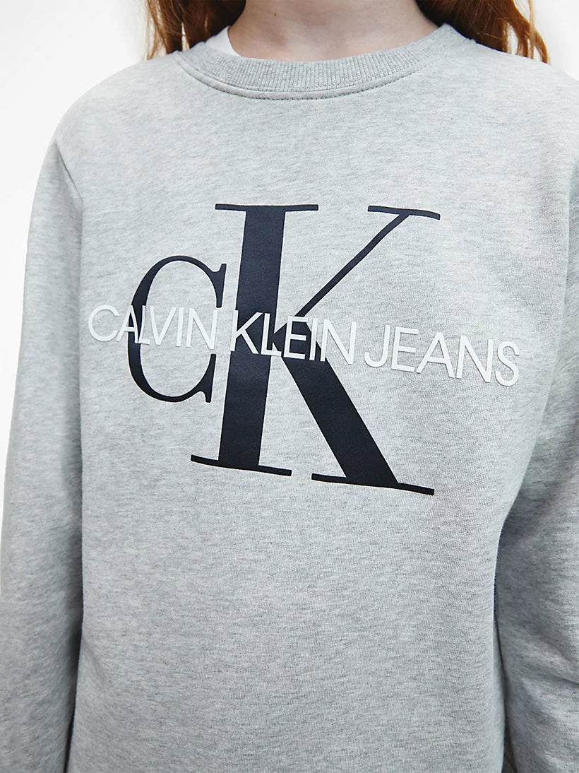 CK Kids Unisex Sweater Monogram Print Grey