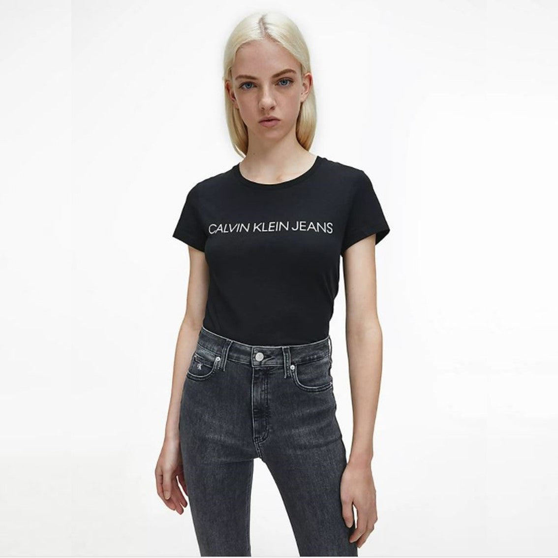 CK Women Institutional Logo T-Shirt Black