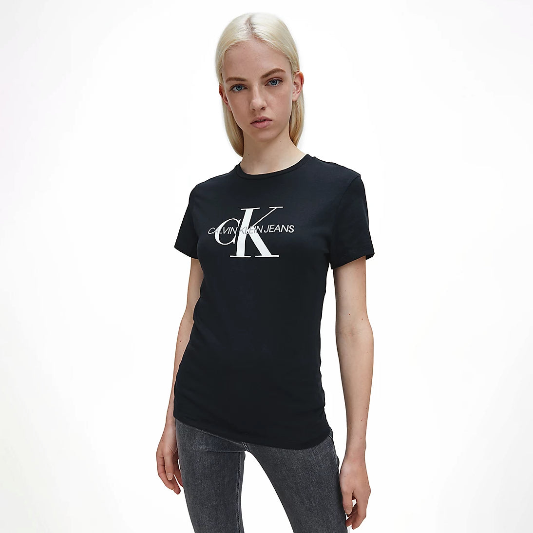 CK Women Monogram Logo Tee Black