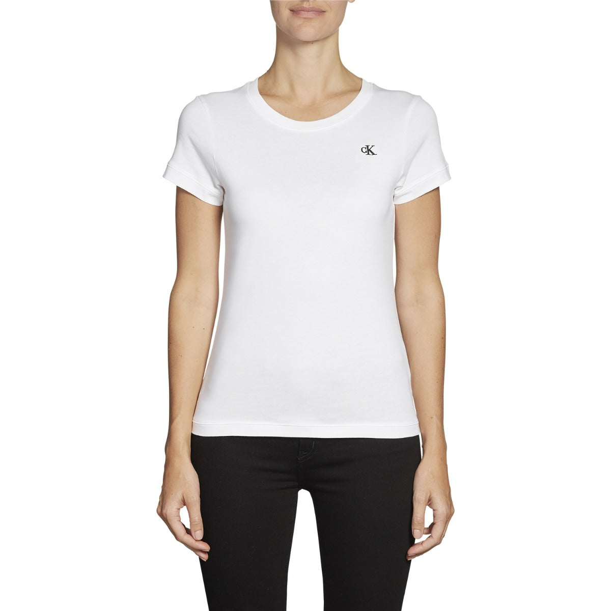 CK Embroidered Slim T-Shirt - White