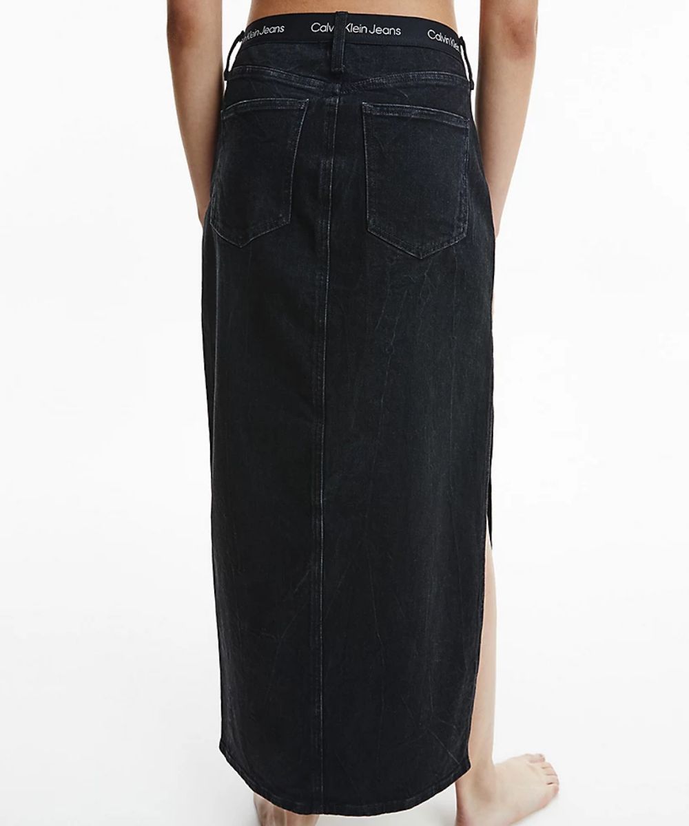 Denim Maxi Skirt Black