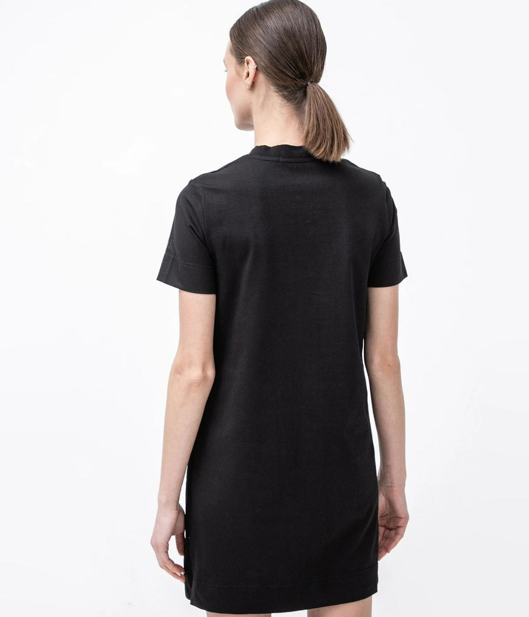 Shiny Logo T-shirt Dress Black