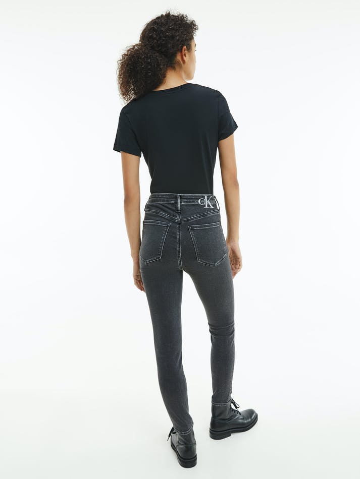 CK Women Embroidered Slim Tee Black