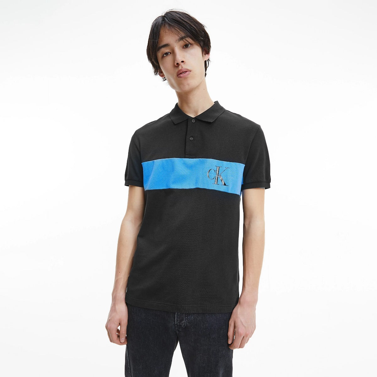 CK Colour Block Polo Shirt Black