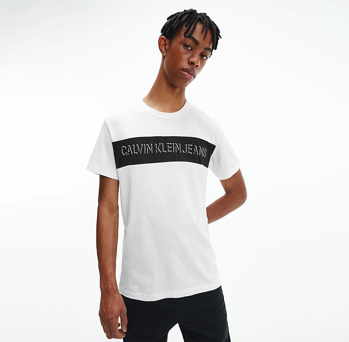 CK Shadow Tee Colourblock White