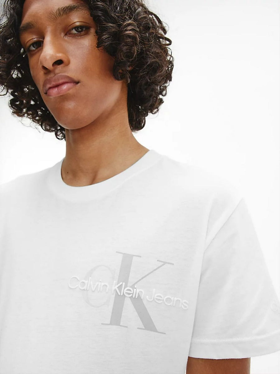 Raised Monogram Tee White