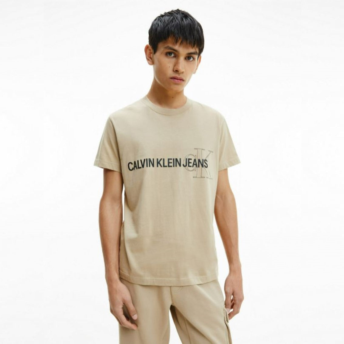 CK Men Organic Cotton Tee Beige