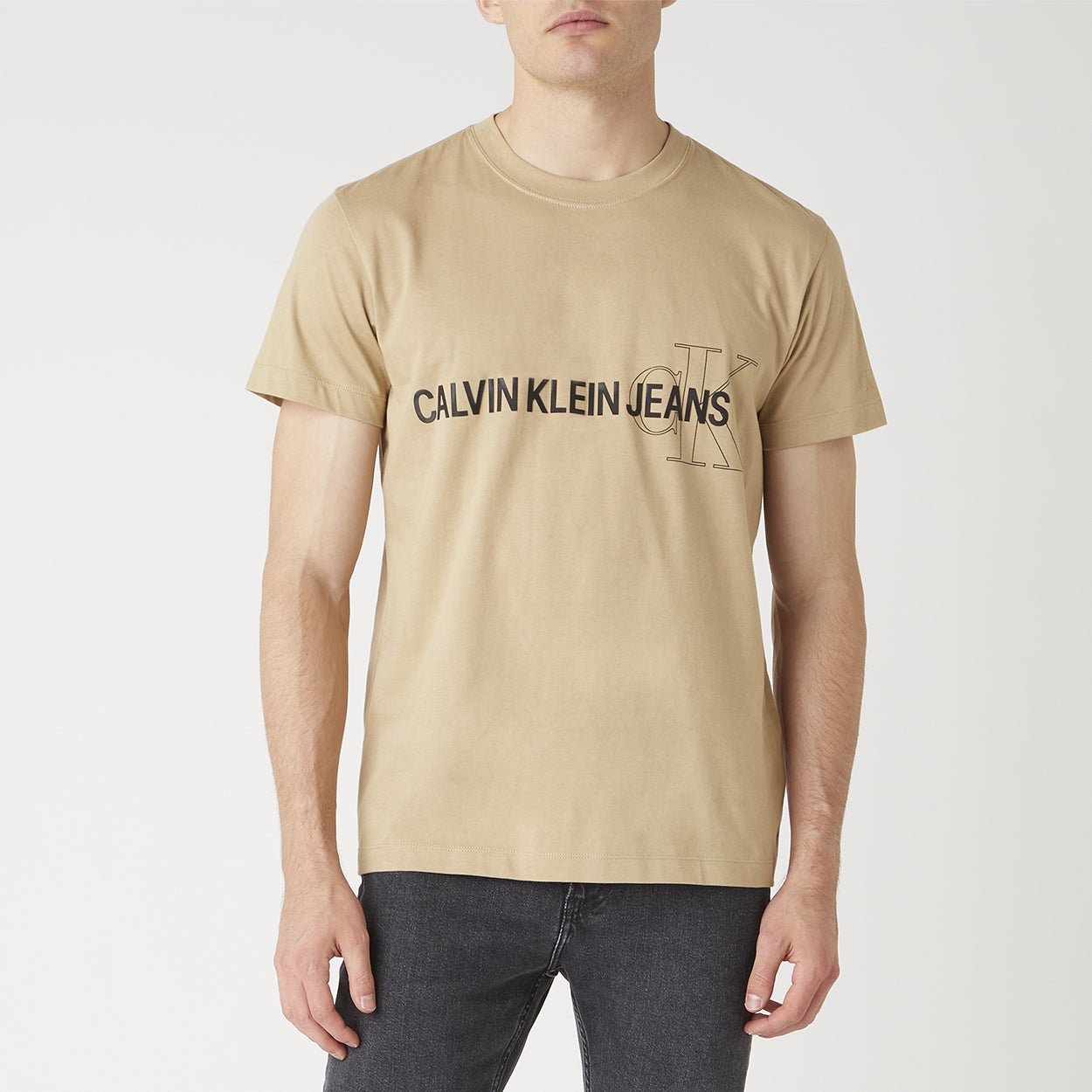 CK Men Organic Cotton Tee Beige