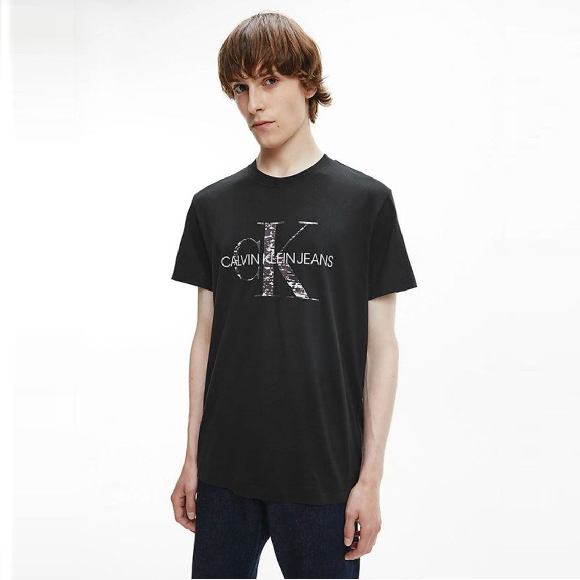 CK Bonded Monogram Tee Black