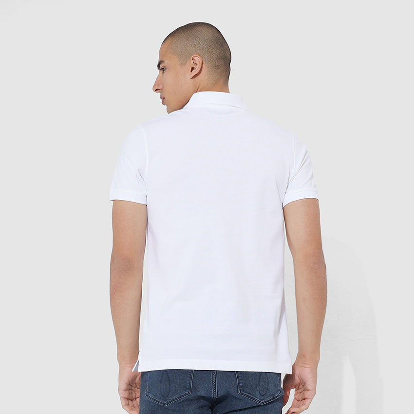 Logo Colorblock Polo - White