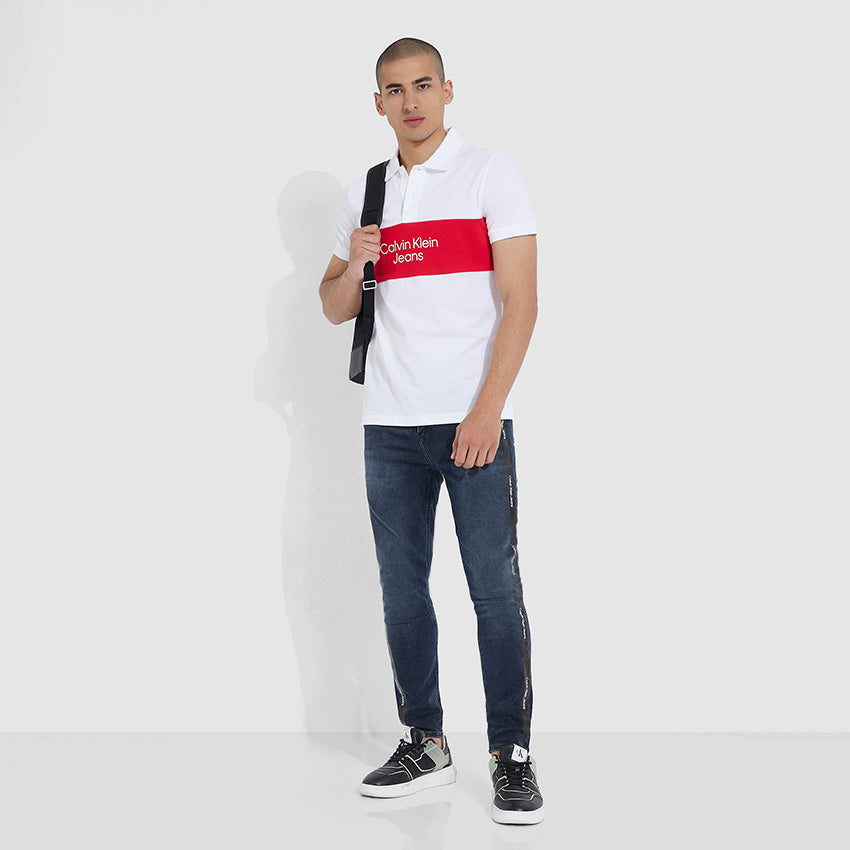 Logo Colorblock Polo - White