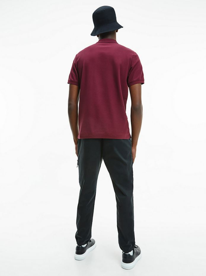 CK Slim Cotton Pique Golfer Burgundy