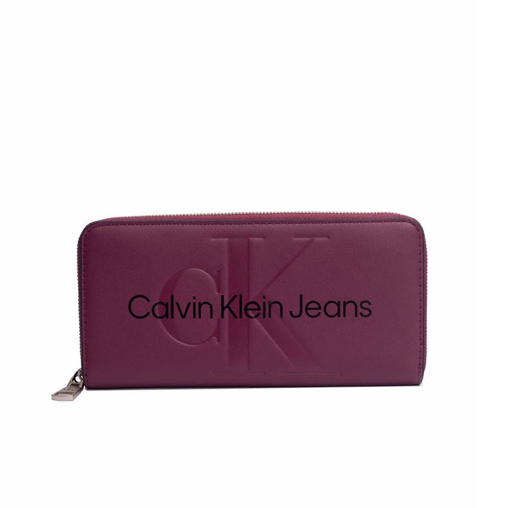 Sculpted Zip Around Wallet - Purple