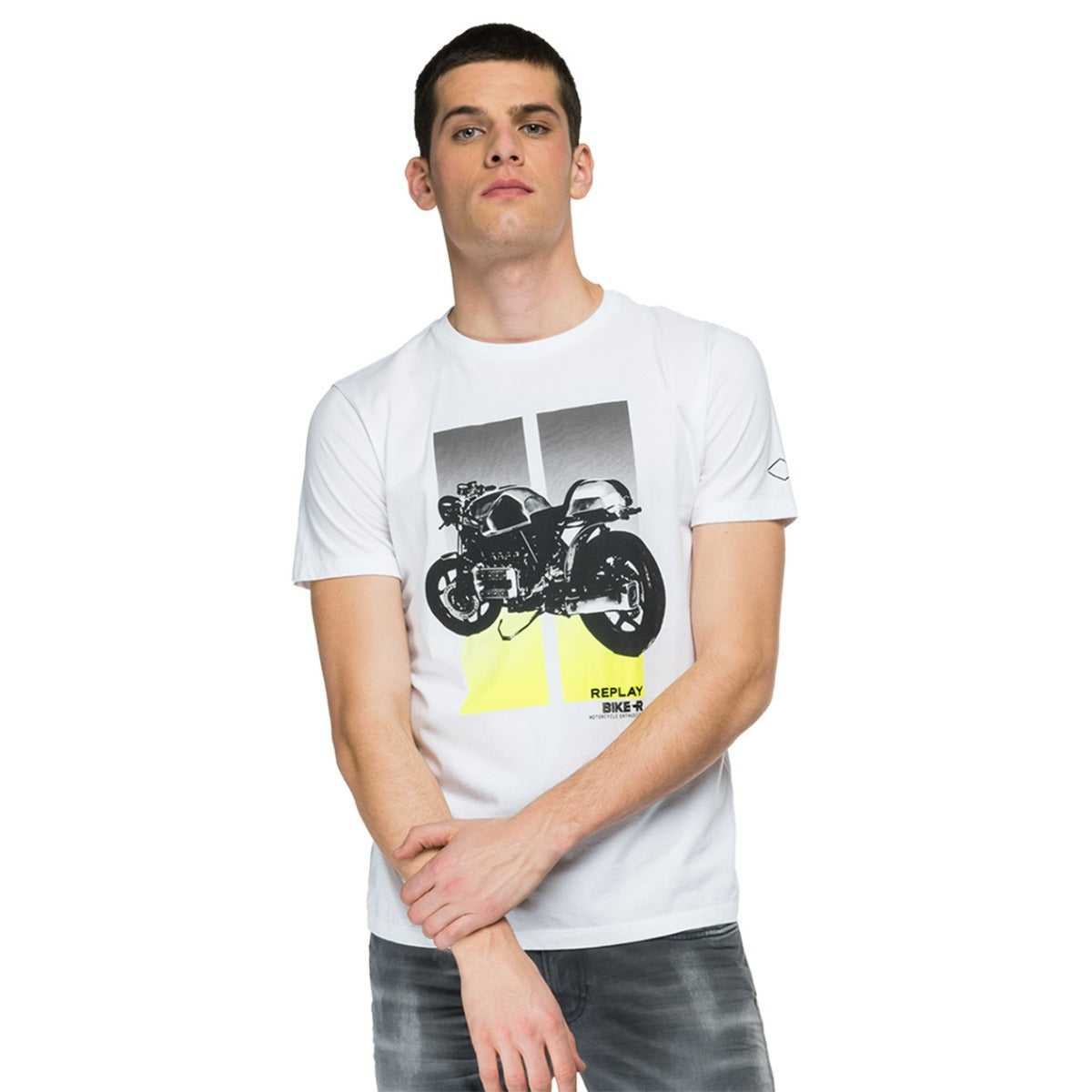 Bike Crew Tee White