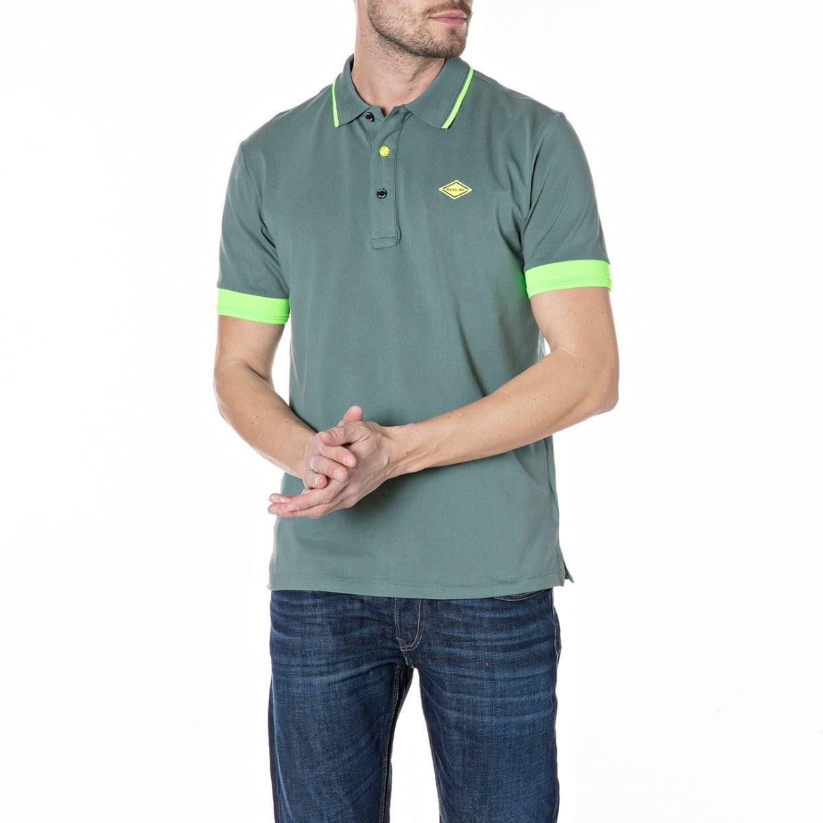 Golfer Colour Blocked Olive