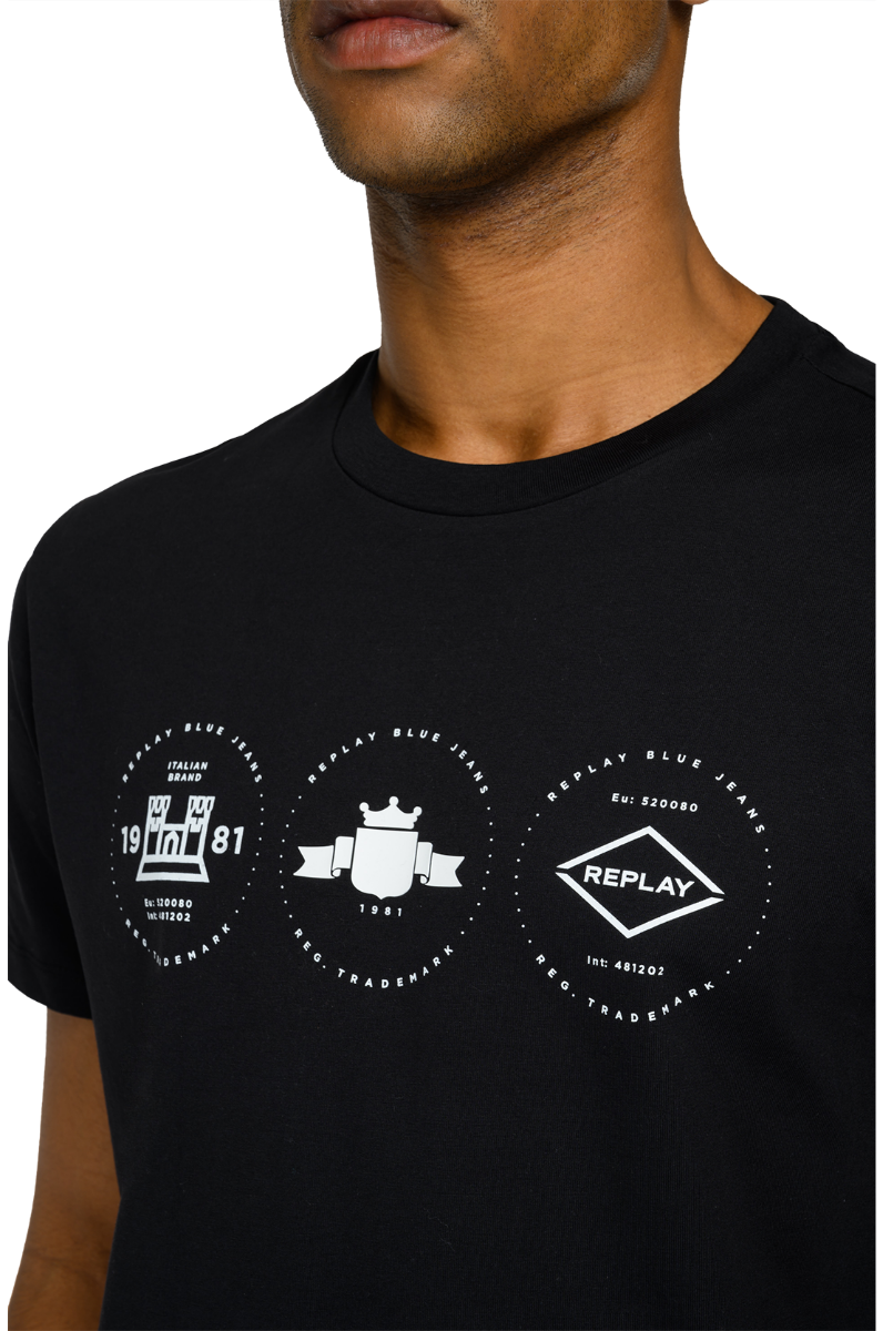 REPLAY Archive Circle Tee Black | Third Base Urban