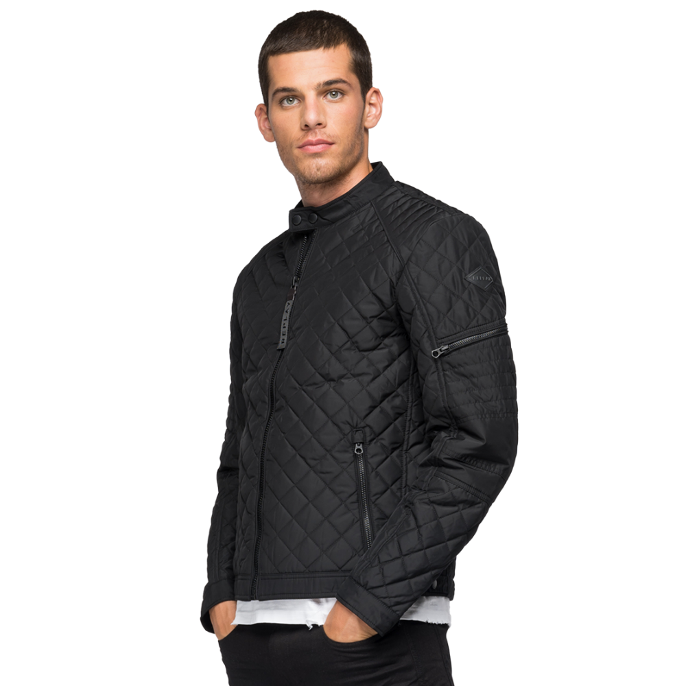 Biker Quilted Jacket Black