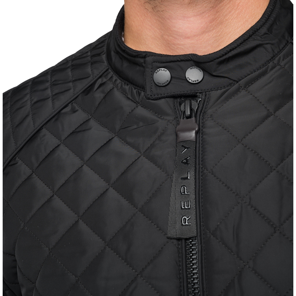 Biker Quilted Jacket Black