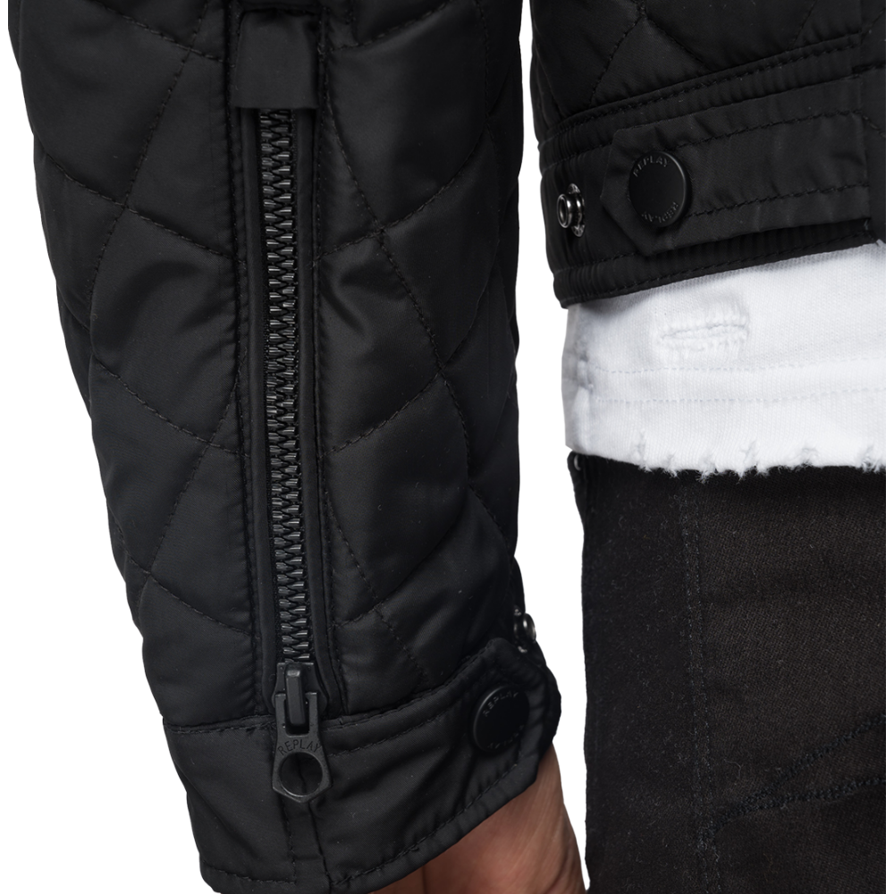 Biker Quilted Jacket Black