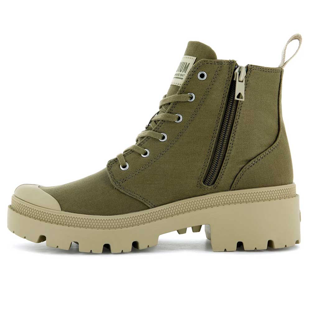 Pallabase Twill Ankle Boots - Green
