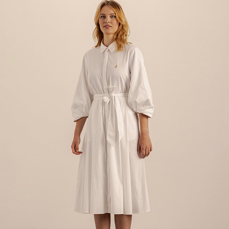 Layla Shirt Dress - White