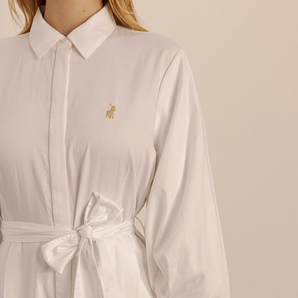 Layla Shirt Dress - White