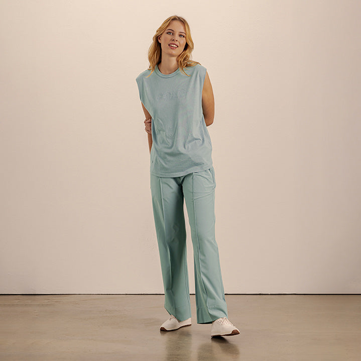 Amara Wide Leg Track Pants - Teal