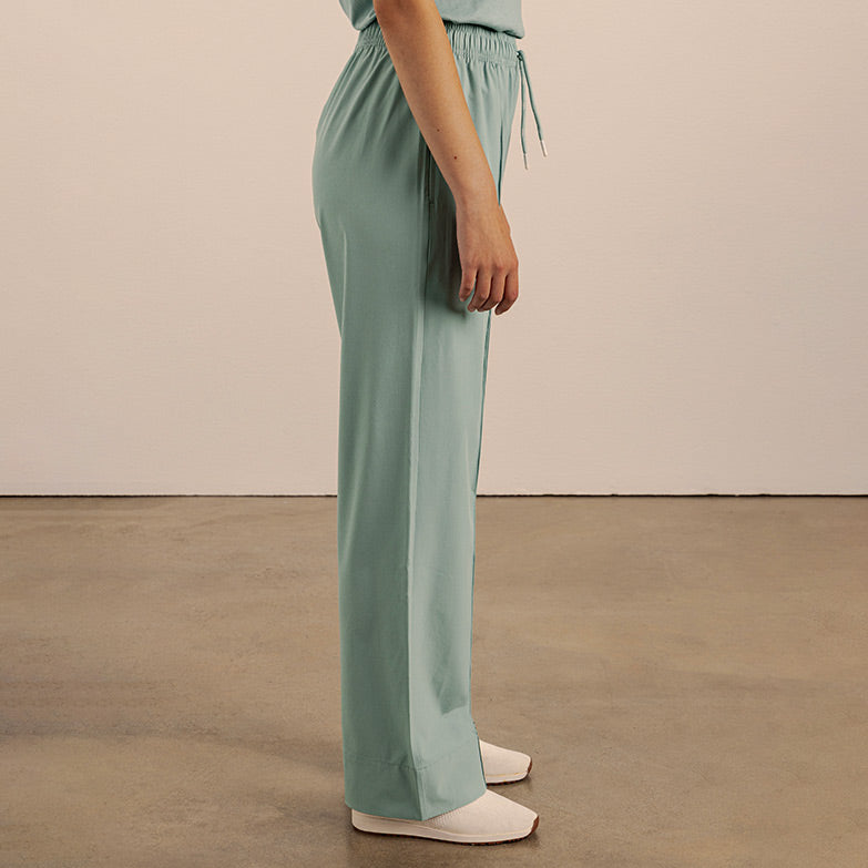 Amara Wide Leg Track Pants - Teal