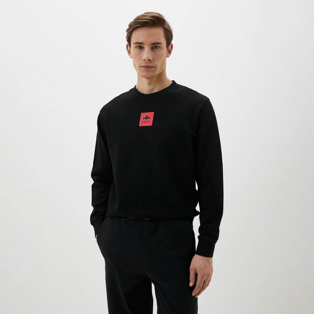 Replay P.Dyed Cotton Fleece Sweatshirt - Black