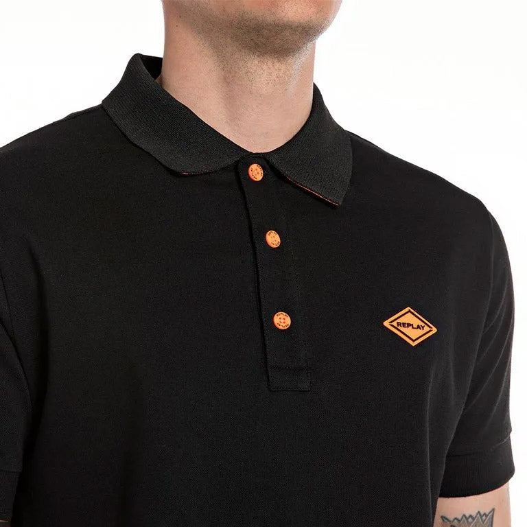 Stretch Piquet Polo - Black