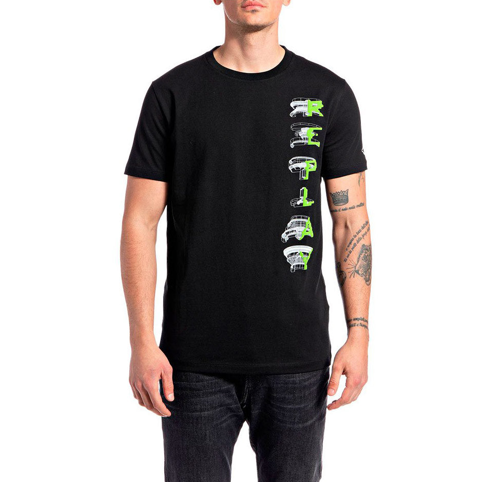 3D Lettering T-Shirt - Black