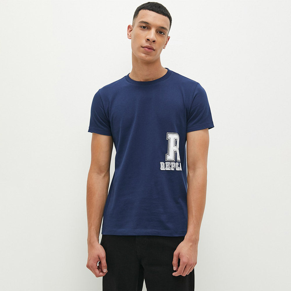 Replay Block Letter R T-Shirt - Navy