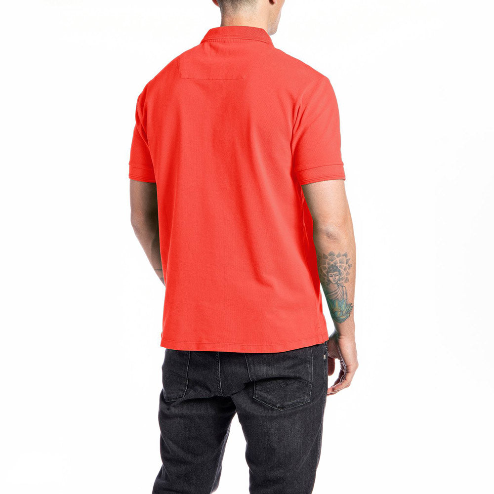 Contrast Collar Polo - Red