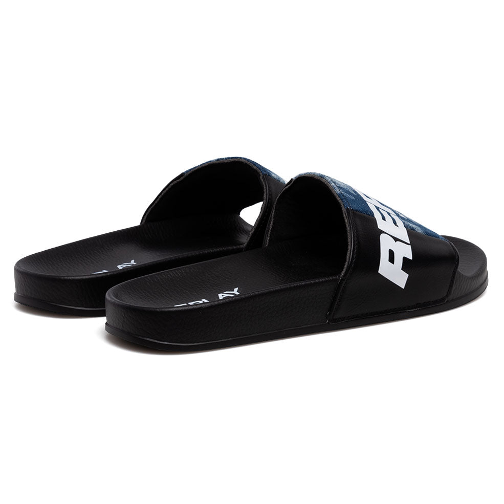Up Denim Slides - Denim Black