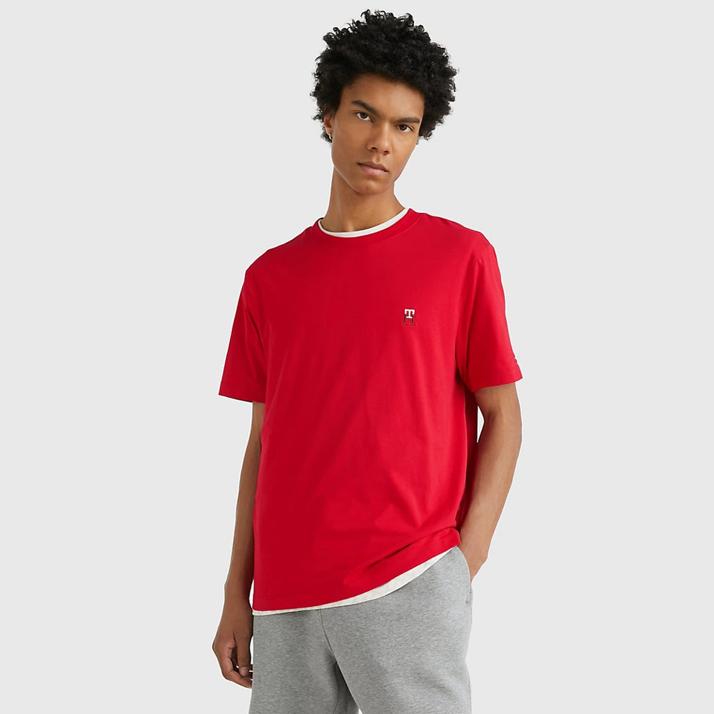 Monogram Embroidery T-Shirt - Red