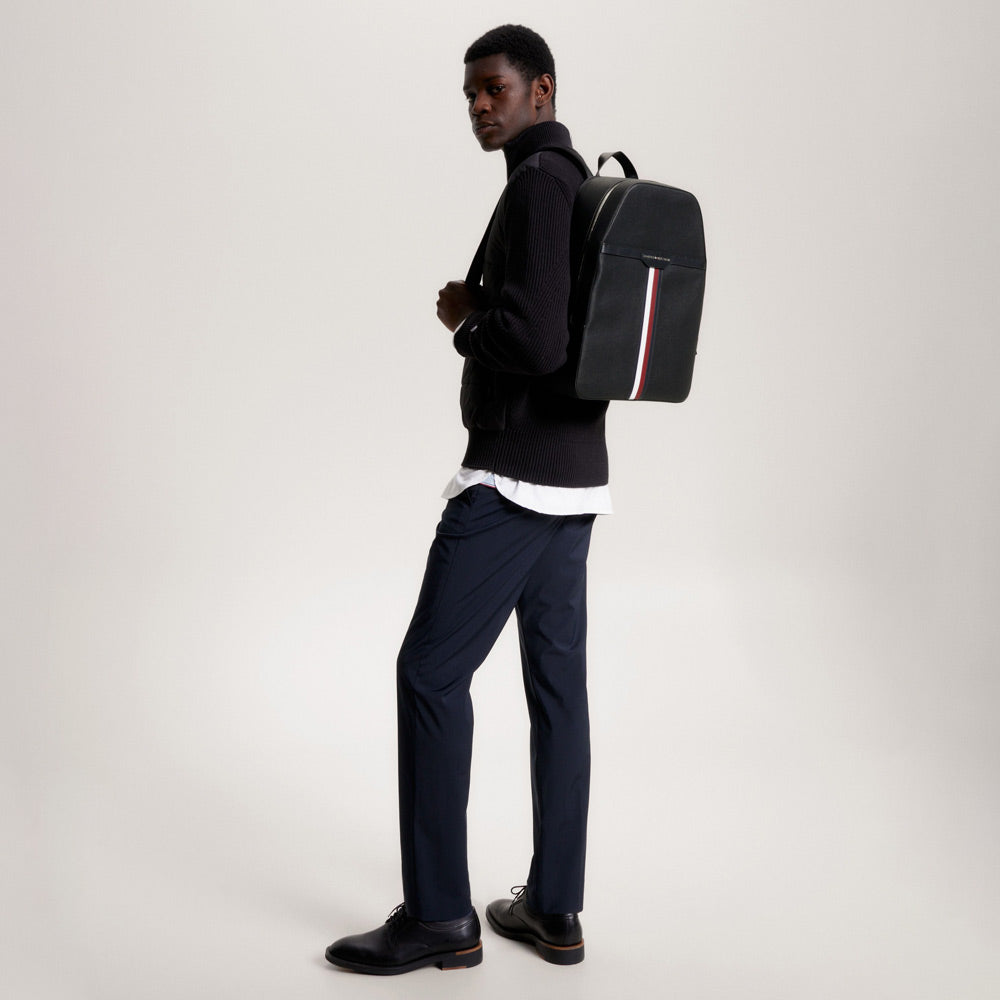 Coated Canvas Backpack - Black