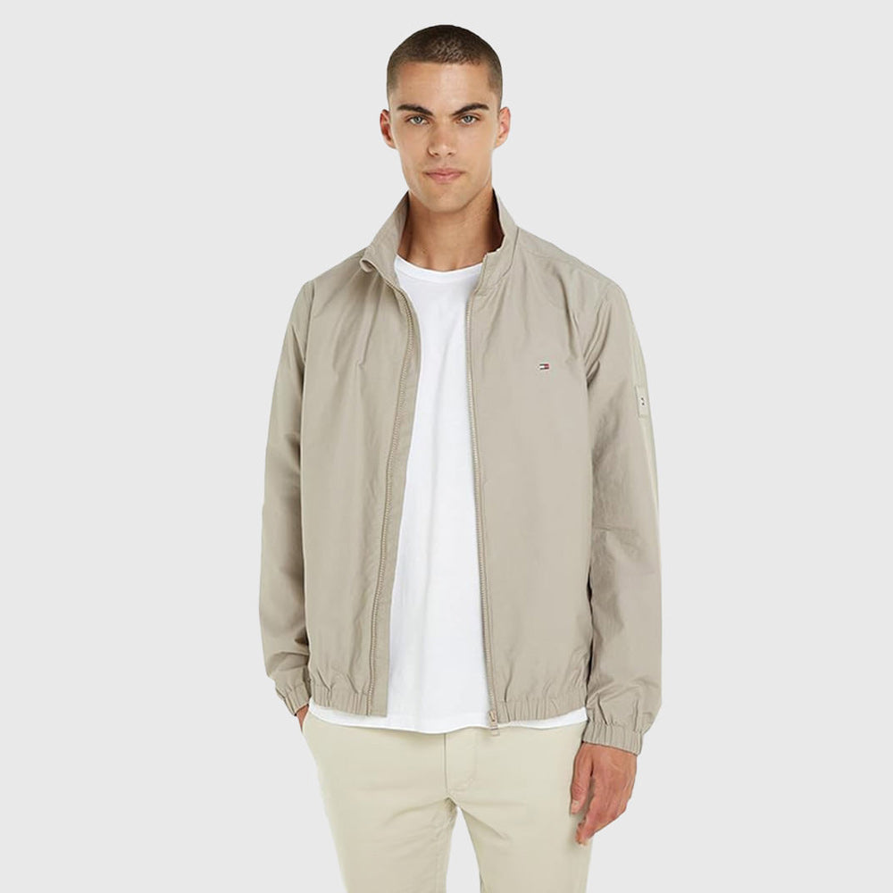 Stand Collar Blouson Jacket - Taupe