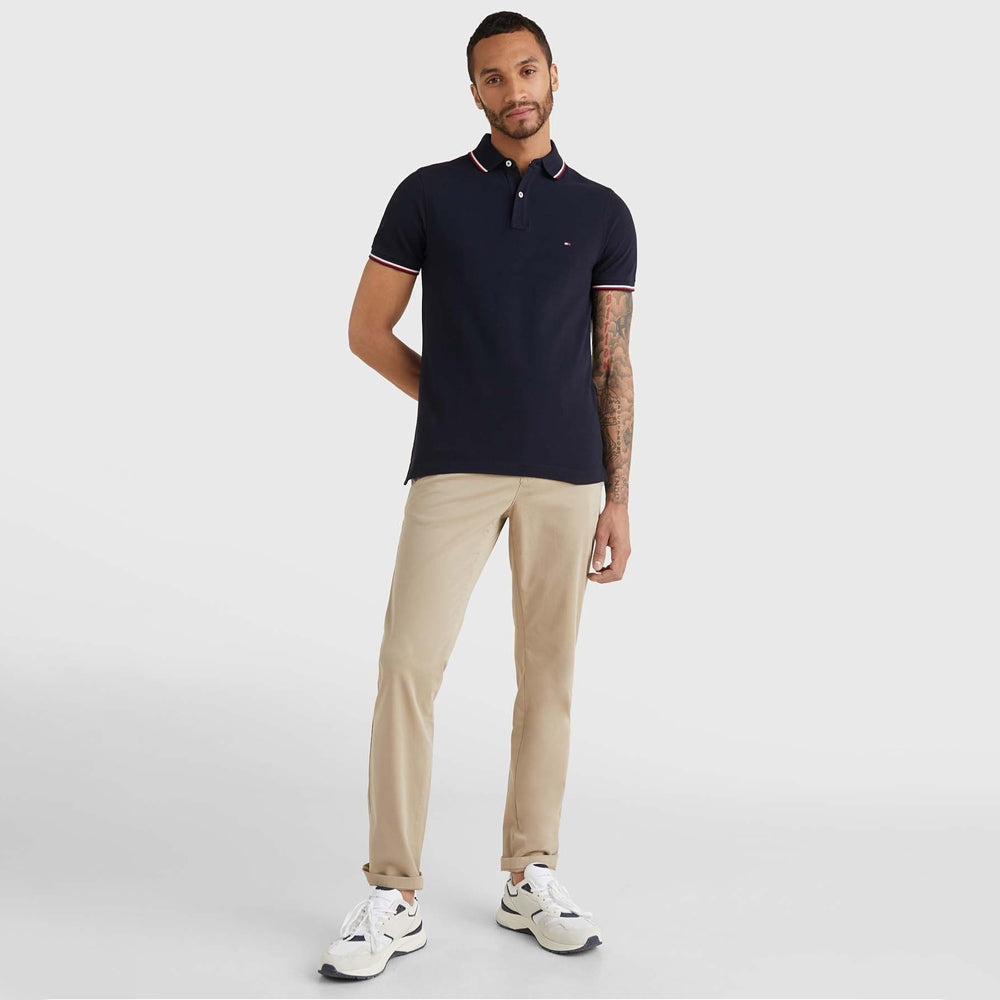 Core Tommy Tipped Slim Polo - Navy