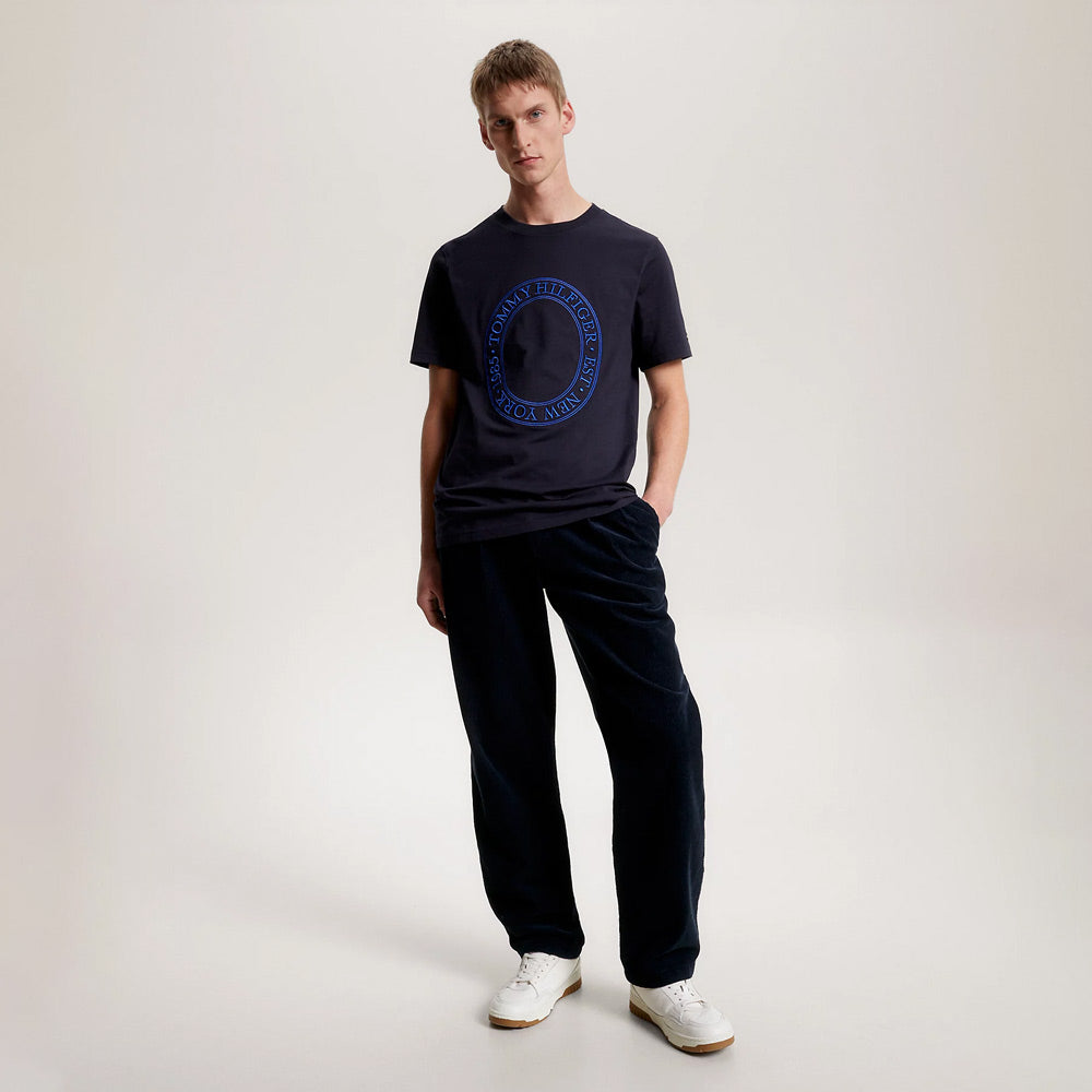 Embroidery Roundel T- Shirt - navy