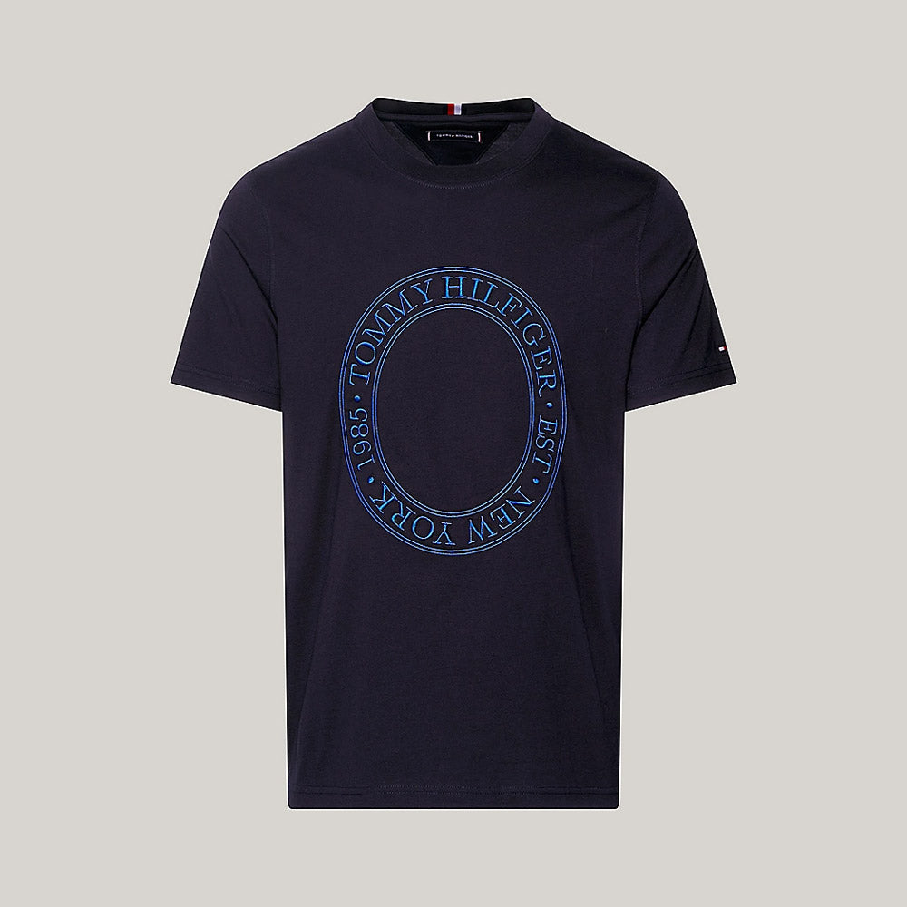 Embroidery Roundel T- Shirt - navy