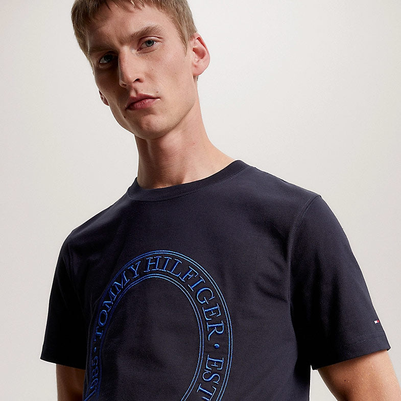 Embroidery Roundel T- Shirt - navy