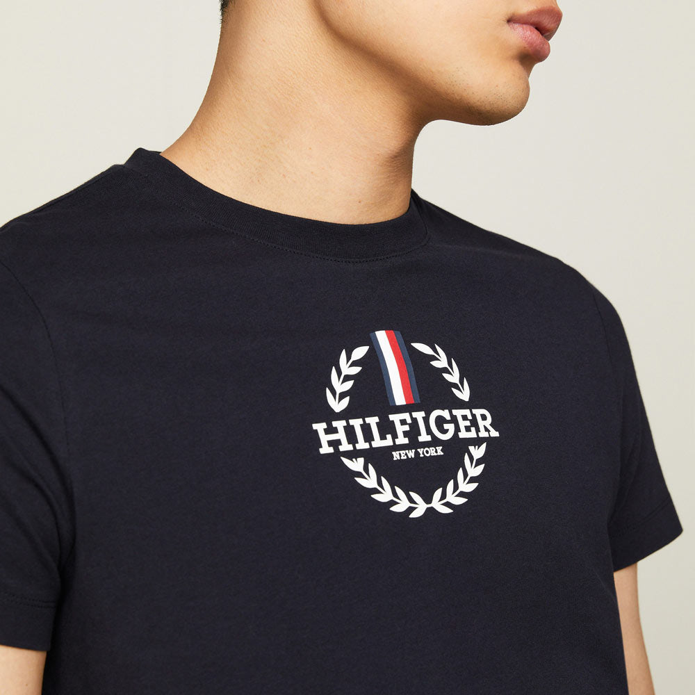 Global Stripe Wreath T-Shirt - Navy