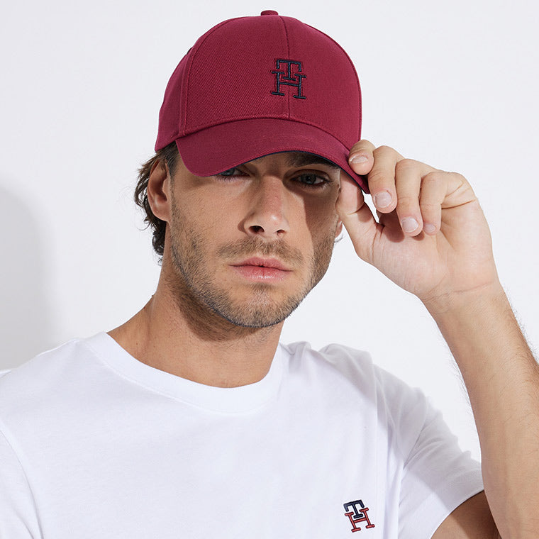 Monogram Embroidery Cap - Red